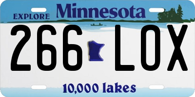 MN license plate 266LOX