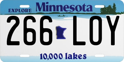 MN license plate 266LOY