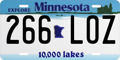MN license plate 266LOZ
