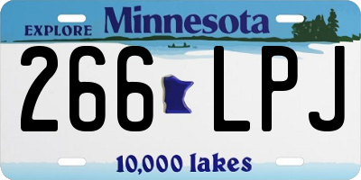 MN license plate 266LPJ
