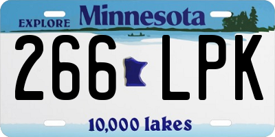 MN license plate 266LPK