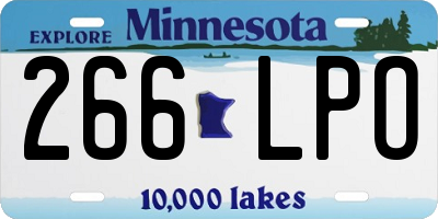 MN license plate 266LPO