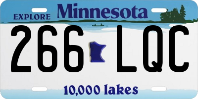 MN license plate 266LQC