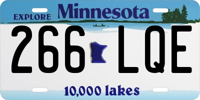 MN license plate 266LQE