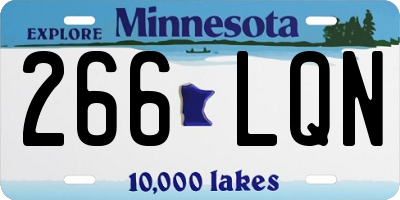MN license plate 266LQN