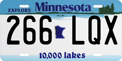 MN license plate 266LQX