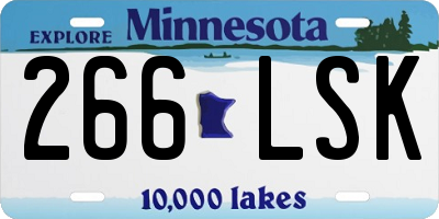 MN license plate 266LSK