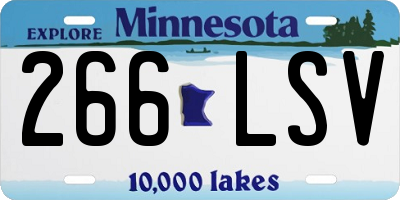 MN license plate 266LSV
