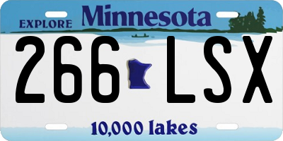 MN license plate 266LSX