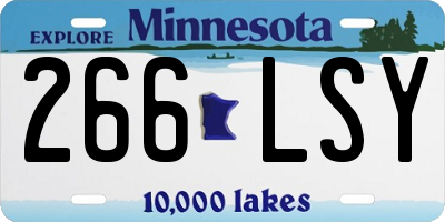 MN license plate 266LSY