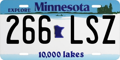 MN license plate 266LSZ