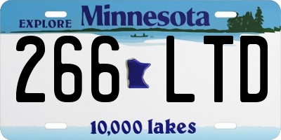 MN license plate 266LTD