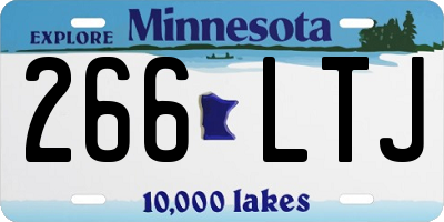MN license plate 266LTJ