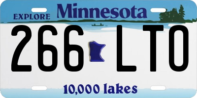 MN license plate 266LTO