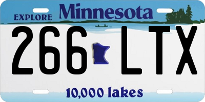 MN license plate 266LTX
