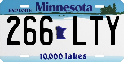 MN license plate 266LTY
