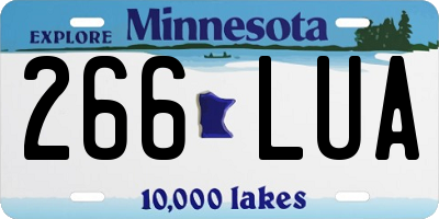 MN license plate 266LUA
