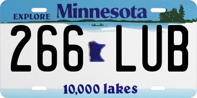 MN license plate 266LUB