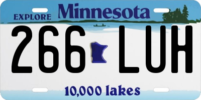 MN license plate 266LUH