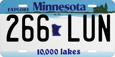 MN license plate 266LUN