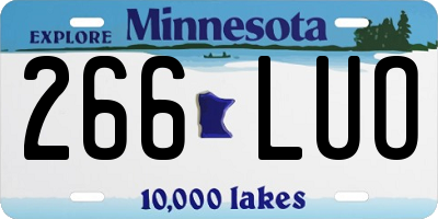 MN license plate 266LUO