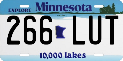 MN license plate 266LUT