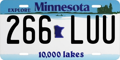 MN license plate 266LUU