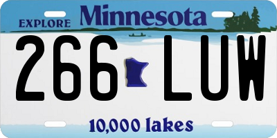 MN license plate 266LUW