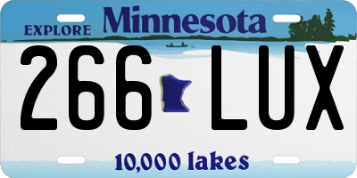 MN license plate 266LUX
