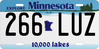 MN license plate 266LUZ