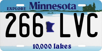 MN license plate 266LVC