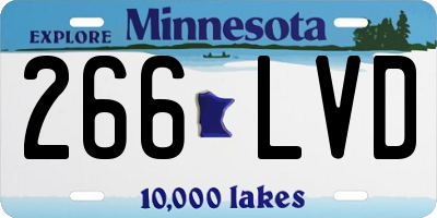 MN license plate 266LVD
