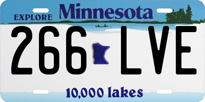 MN license plate 266LVE
