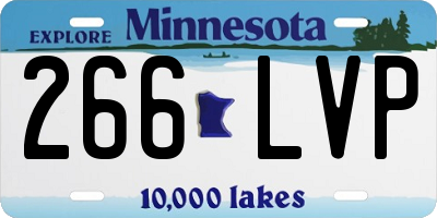 MN license plate 266LVP