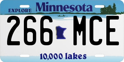 MN license plate 266MCE