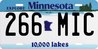 MN license plate 266MIC