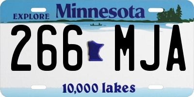 MN license plate 266MJA