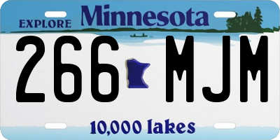 MN license plate 266MJM