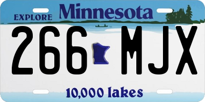 MN license plate 266MJX