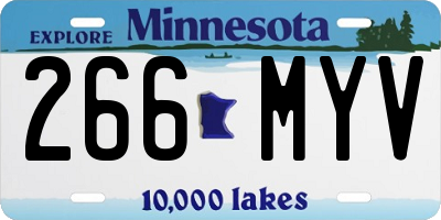 MN license plate 266MYV