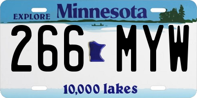 MN license plate 266MYW
