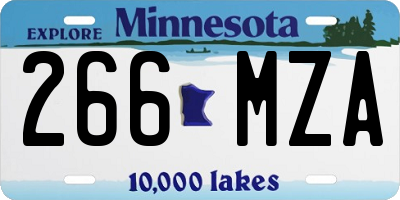 MN license plate 266MZA