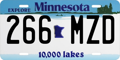 MN license plate 266MZD