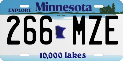 MN license plate 266MZE