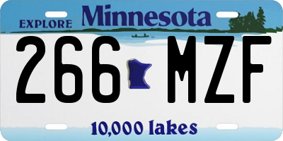 MN license plate 266MZF