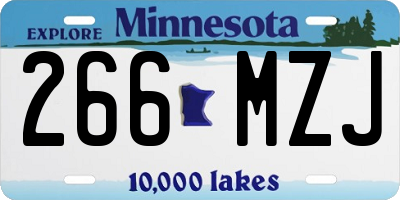 MN license plate 266MZJ