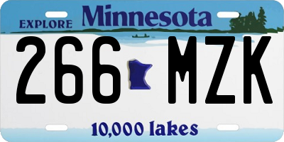 MN license plate 266MZK