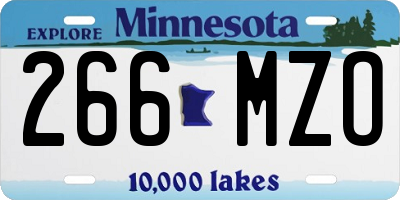 MN license plate 266MZO
