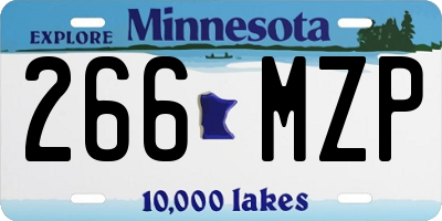 MN license plate 266MZP