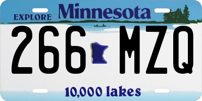 MN license plate 266MZQ